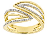 White Diamond 14k Yellow Gold Bypass Ring 0.25ctw