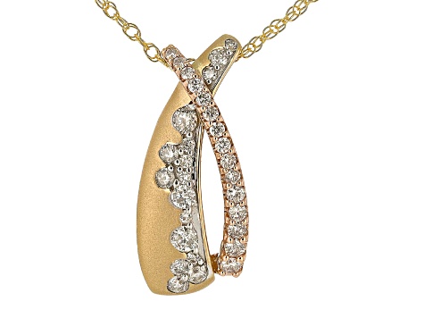 14 Karat Yellow Gold Diamond Sphere Pendant Necklace - WeilJewelry