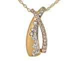 White Diamond 14k Brushed Two-Tone Gold Slide Pendant With Chain 0.50ctw