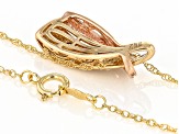 White Diamond 14k Brushed Two-Tone Gold Slide Pendant With Chain 0.50ctw