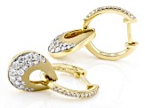 White Diamond 14k Brushed Yellow Gold Dangle Earrings 0.75ctw