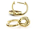 White Diamond 14k Brushed Yellow Gold Dangle Earrings 0.75ctw