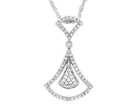 White Diamond 14k White Gold Pendant .35ctw