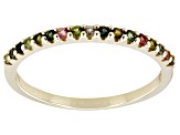 Multi Color Tourmaline 14k Yellow Gold Band Ring 0.22ctw