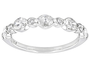 White Diamond 14k White Gold Band Ring .90ctw.