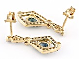 Montana Sapphire and White Diamond 14k Yellow Gold Earrings 1.22ctw