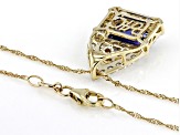 Tanzanite And White Diamond 14k Yellow Gold Center Design Pendant with Chain 3.09ctw