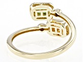 Tsavorite And Mandarin Garnet With Champagne And White Diamond 14k Yellow Gold Ring .82ctw