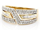 White Diamond 14k Yellow Gold Band Ring 1.00ctw