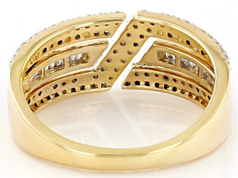 White Diamond 14k Yellow Gold Band Ring 1.00ctw