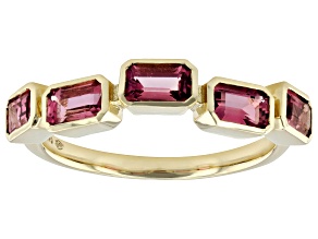 Pink Tourmaline 14k Yellow Gold Band Ring 1.29ctw