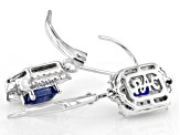 Blue Kyanite And White Diamond 14k White Gold Dangle Earrings 1.13ctw