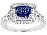 Blue Kyanite And White Diamond 14k White Gold  Ring 1.60ctw