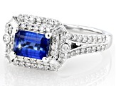 Blue Kyanite And White Diamond 14k White Gold  Ring 1.60ctw