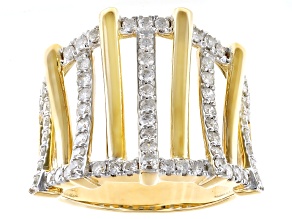 White Diamond 14k Yellow Gold Open Design Ring  1.00ctw