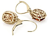 Madeira Citrine And Orange Sapphire with White Diamond 14k Yellow Gold Earrings 2.65ctw