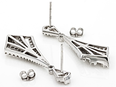White Diamond 14k White Gold Dangle Earrings 1.50ctw