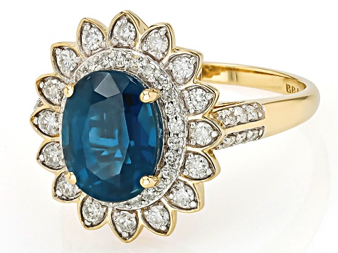 0.44ctw Tiered Blue Sapphire Diamond Ring 10k orders Yellow Gold Size 4.25