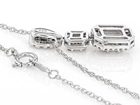 White Diamond 14k White Gold Dangle Pendant And Chain 0.50ctw