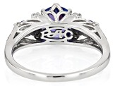 Tanzanite And White Diamond 14k White Gold Ring 1.60ctw