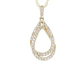 White Diamond 14k Yellow Gold Pendant And Chain 0.33ctw