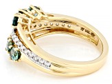 Montana Sapphire With White Diamond 14k Yellow Gold Ring 1.37ctw