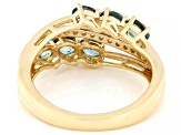 Montana Sapphire With White Diamond 14k Yellow Gold Ring 1.37ctw