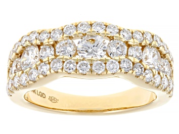White Lab-Grown Diamond H SI1 10k Yellow Gold Band Ring 2.00ctw