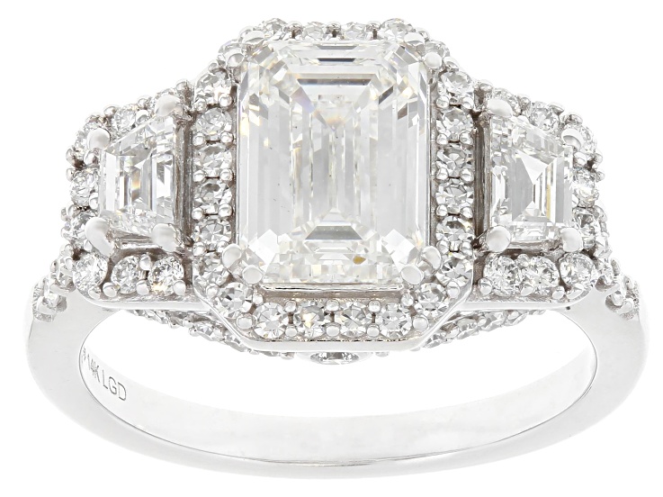 Lab-Grown Diamond Certified G VS 14K White Gold Halo Ring 2.95ctw