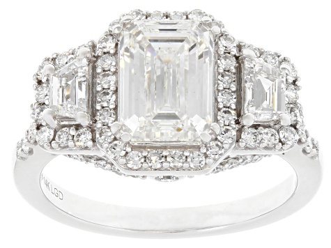 Lab-Grown Diamond Certified G VS 14K White Gold Halo Ring 2.95ctw