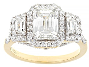 Lab-Grown Diamond Certified G VS 14K Yellow Gold Halo Ring 2.95ctw