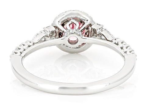 Pink and White Lab-Grown Diamond Platinum Ring 1.50ctw