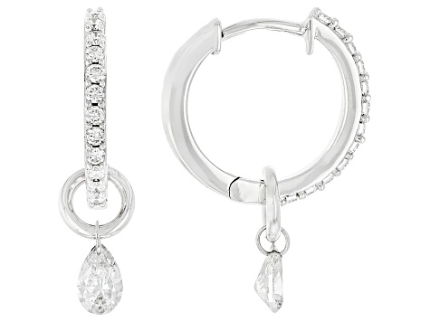 Lab-Grown Diamond G VS 14K White Gold Huggie Earrings 0.50ctw