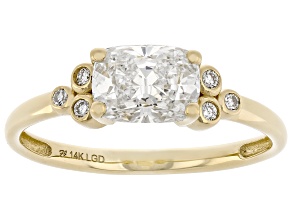 Certified White Lab-Grown Diamond F VS-SI 14K Yellow Gold Ring 1.05ctw