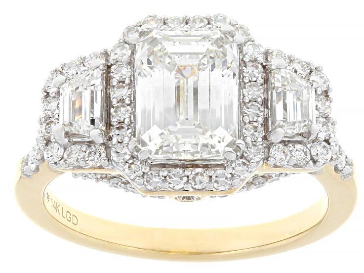 Certified Lab-Grown Diamond G VS 14K Yellow Gold Halo Ring 2.95ctw