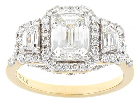 Certified Lab-Grown Diamond G VS 14K Yellow Gold Halo Ring 2.95ctw