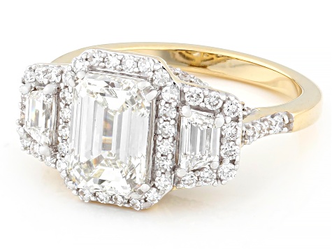 Certified Lab-Grown Diamond G VS 14K Yellow Gold Halo Ring 2.95ctw