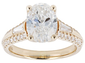 Certified White Lab-Grown Diamond F VS-SI 14K Yellow Gold Ring 3.00ctw