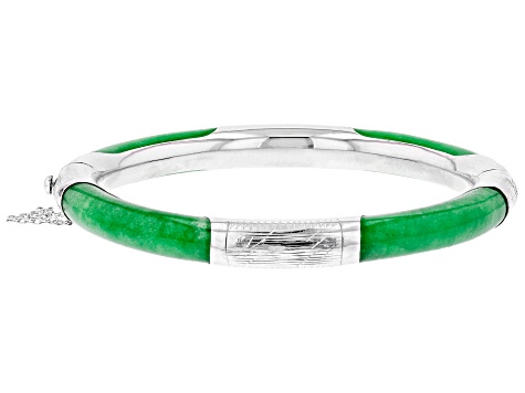 sterling silver bracelet jade bangle