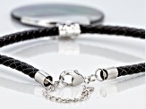 Black Mother-of-Pearl Rhodium Over Silver Enhancer With 20" Cord