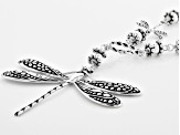 Dragonfly Rhodium Over Sterling Silver Necklace
