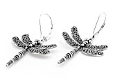 Dragonfly Rhodium Over Sterling Silver Dangle Earrings