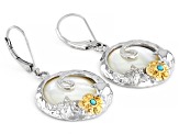 Pacific Style™ White Mother of Pearl Floral Dangle Earrings