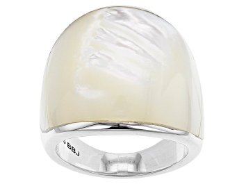 Picture of Mother-Of-Pearl  Rhodium Over Silver Ring