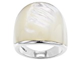 Mother-Of-Pearl  Rhodium Over Silver Ring