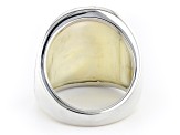 Mother-Of-Pearl  Rhodium Over Silver Ring