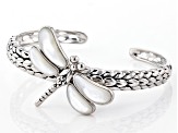 Mother-of-Pearl Rhodium Over Silver Dragonfly Bracelet