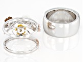 Jadeite with Multi-Color Mother-Of-Pearl Interchangeable Sterling Silver Floral Ring