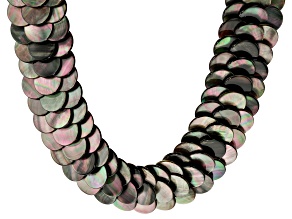 Black Mother-of-Pearl Sterling Silver Collar Necklace