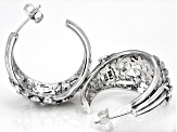 Sterling Silver Flower & Butterfly Hoop Earrings